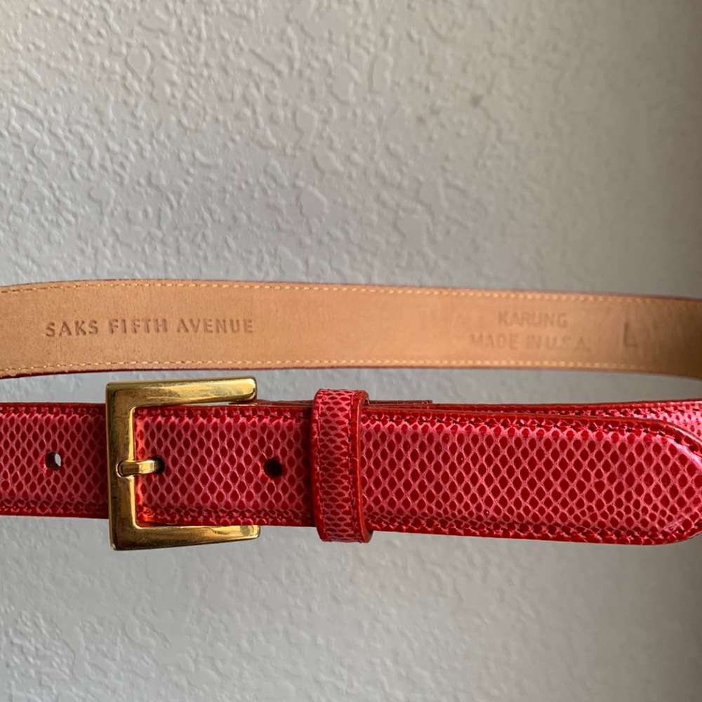 Saks Fifth Ave Red/pinkish leather belt